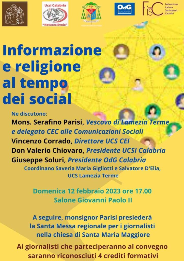 EVENTO FORMATIVO 12 FEBBRAIO SALONE SEMINARIO LAMEZIA