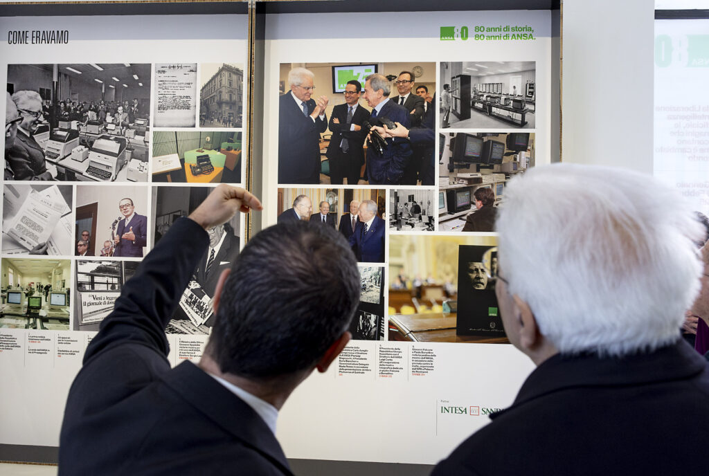 Mattarella alla mostra degli 80 anni dell'Ansa