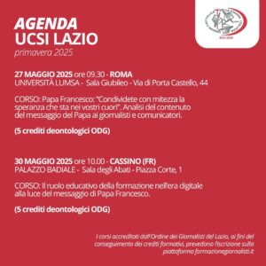 prossime iniziative di Ucsi Lazio