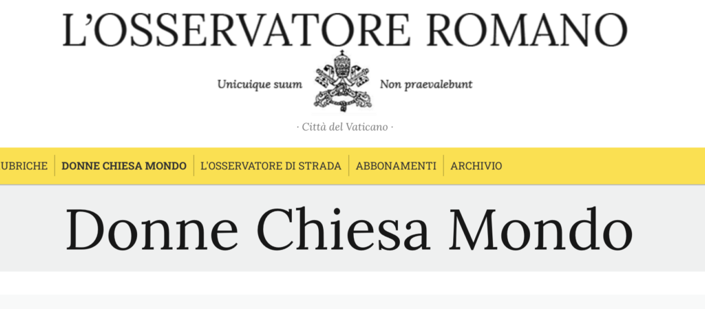 fuori dal coro è il nuovo numero di donne chiesa mondo