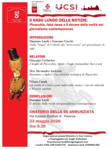 la rilettura di Pinocchio in un incontro del 23 maggio a Firenze